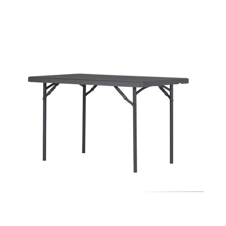 Zown Folding Table, Resin, Commercial, 48" x 30", Grey Color 60522SGY1E